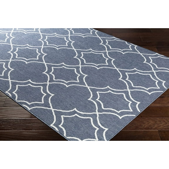 Livabliss Outdoor Rugs, 2x4 Alfresco Cottage Navy Area Rug for Patio, Porch, Deck, Backyard, Waterproof Indoor Outdoor Carpet (2'5" x 4'5")