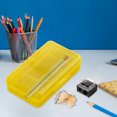 thumbnail image 2 of Mivyn 1 Pcs Clear Pencil Boxes for School,Bulk Plastic Pencil Case with Lid,Hard Large Crayon Storage Box,Stackable Stationery Organizer Supplies,2x8x4 Inch,1 Pencil Sharpener,Yellow, 2 of 7