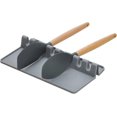 thumbnail image 2 of Silicone Kitchen Utensil Rest, Spoon Rest, Jumbo Spatula, Ladle, Fork, Non-Slip Holder, Heat Resistant, Cooking Utensils, Silicone (Grey, L), 2 of 5