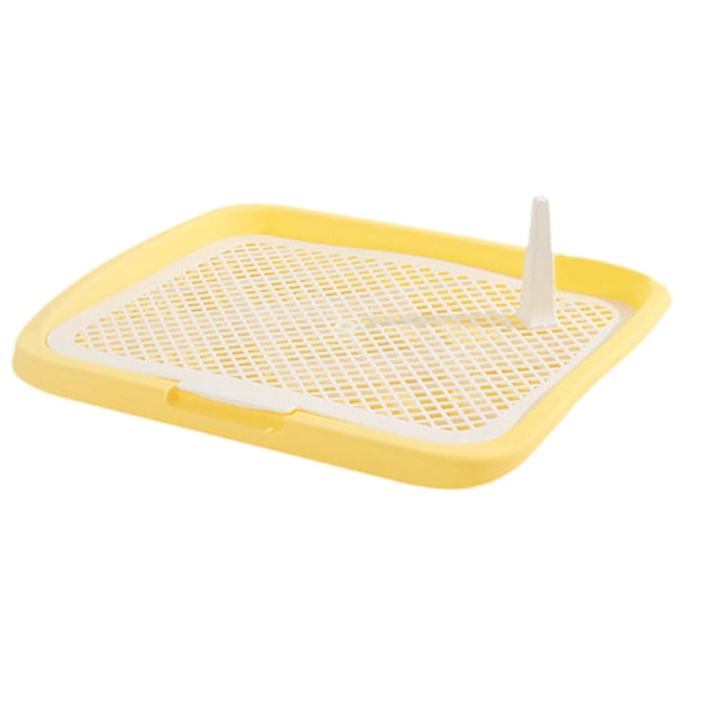 Inodoro para Perros, Rejilla de Malla, Soporte para Inodoro para Almohadillas de Entrenamiento para Mascotas, Caja de Arena para Gatos Extraíble, Orin valla baja amarilla