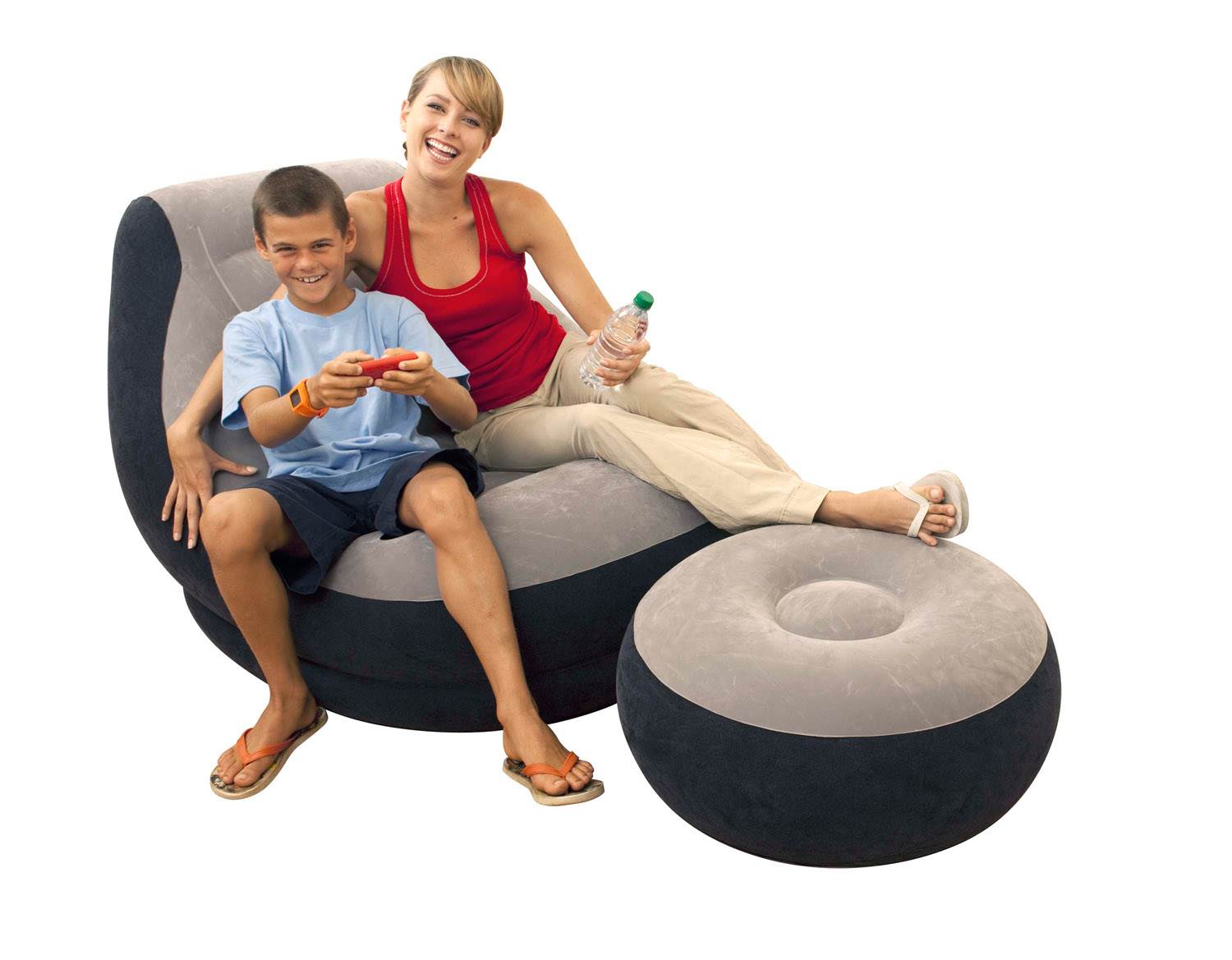 Intex 120V AC Electric Air Pump Inflatable Ultra Lounge Chair And Ottoman Set Walmart