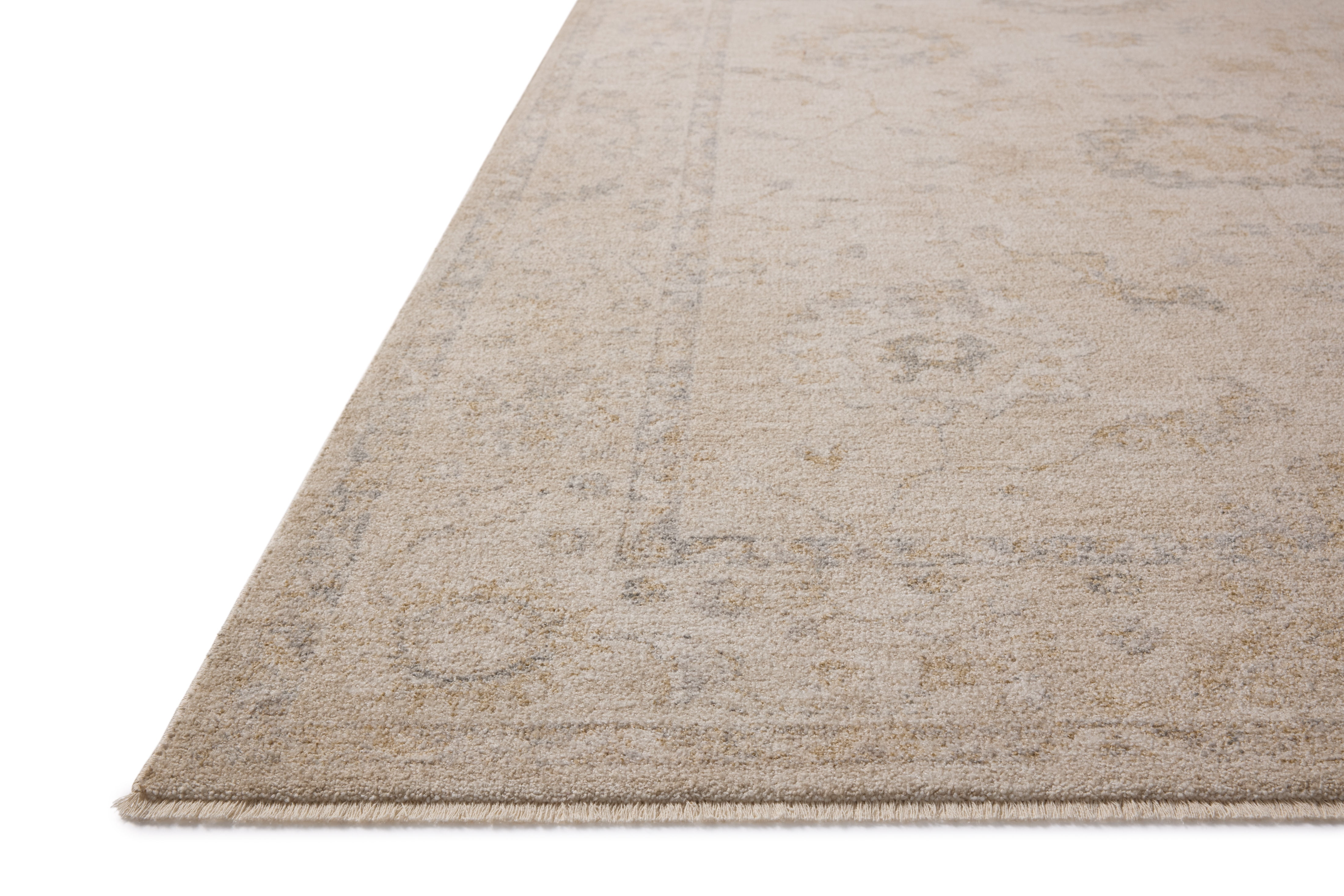 Chris Loves Julia x Loloi Louisa Oatmeal / Slate 5'-3" x 7'-6" Area Rug