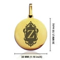 thumbnail image 2 of Stainless Steel Alphabet Letter Z initial Round Medallion Pendant Necklace, 2 of 3
