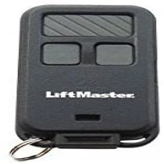 890max Mini Key Chain Garage Door Opener Remote, 2.5" Long x 1.25" Wide x 1/2" Thick, Black with Gray Buttons Pack of 2