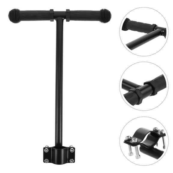 SEWCHICS Handle Extender for Strollers Black Durable Stainless Steel with Ergonomic Design