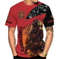 thumbnail image 2 of Personalized Firefighter Shirt for Men, Custom Name Fire Man Firefighter Gift Tshirt, 3D Shirts for Men Women (Red, S), 2 of 10