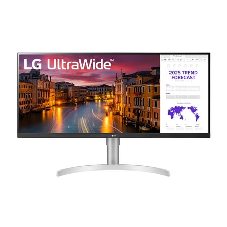 LG 34 inch 21:9 IPS HDR WFHD 3-Side Virtually Borderless Monitor - 34WN650-W