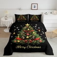 thumbnail image 2 of Feelyou Christmas Tree Full Size Comforter Sets for Child, Gold Xmas Bell Bedding Comforter Set, Winter Festival Reversible Bedding Sets, Super Cozy Room Decor, 3pcs, 2 of 8
