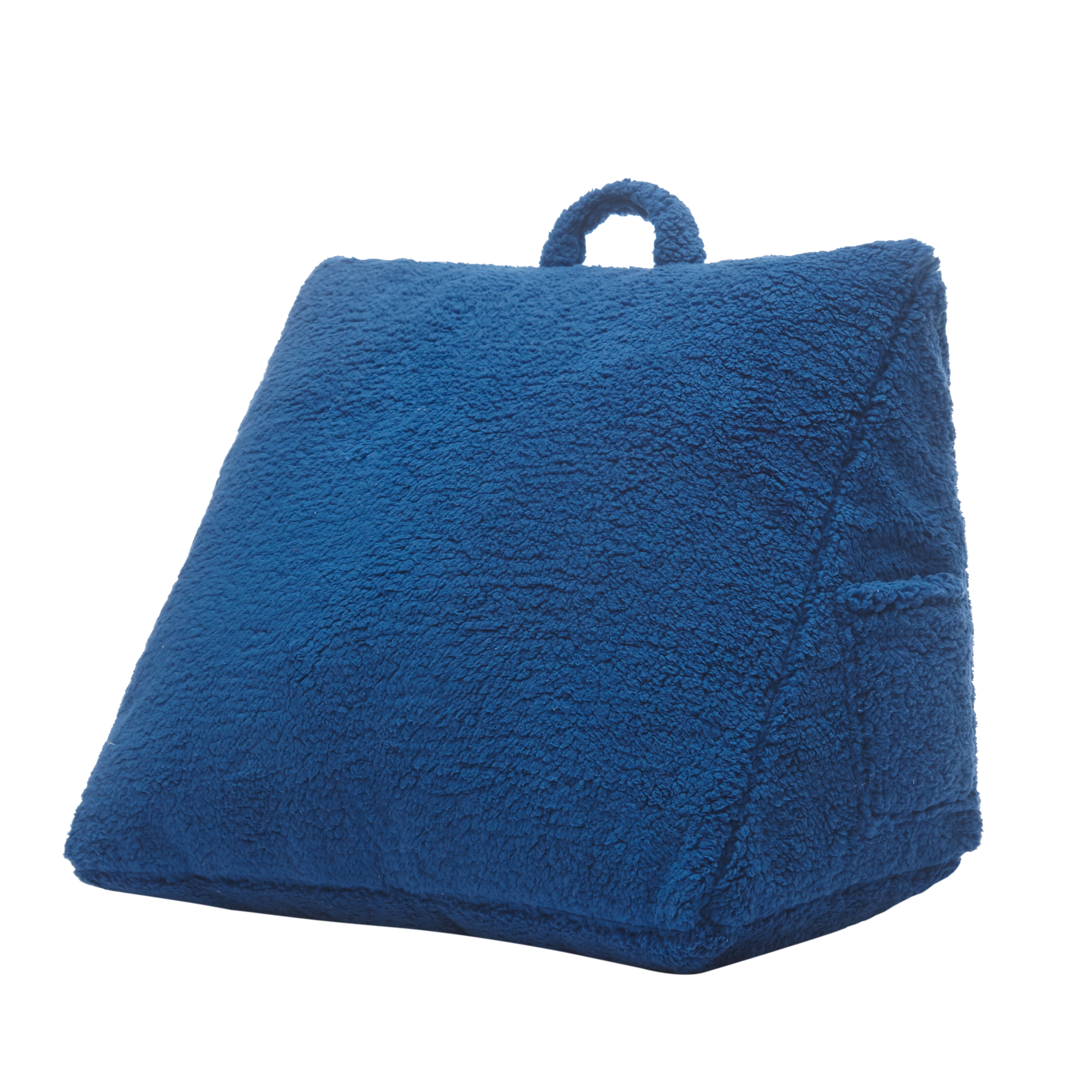 Dearfoams Wedge Lounge Pillow, Sherpa, Navy, 1, 24'' x 18''