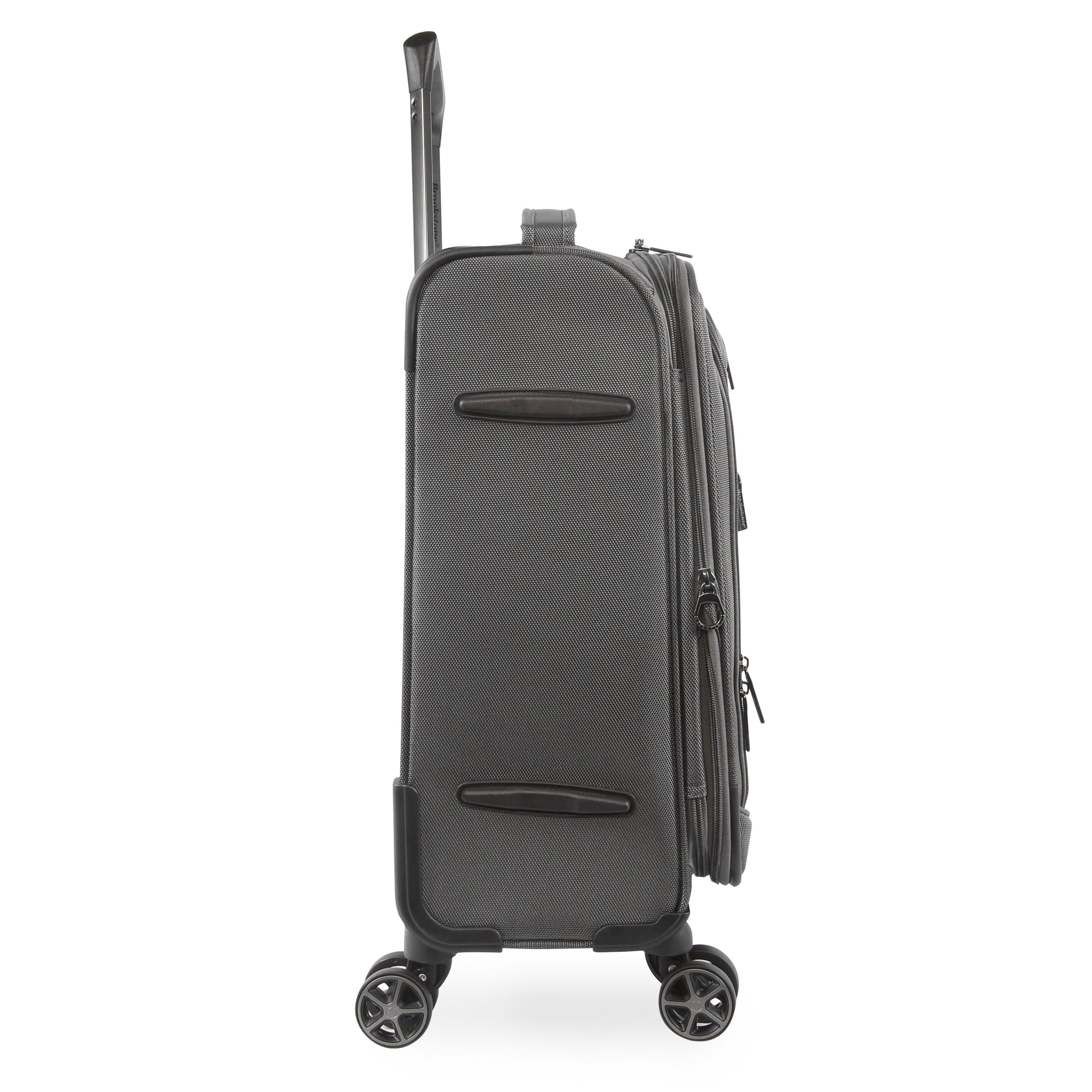 Brookstone Harbour 22" Softside Carry-on Expandable Spinner Luggage with Removable Toiletry Pouch, Dark Charcoal