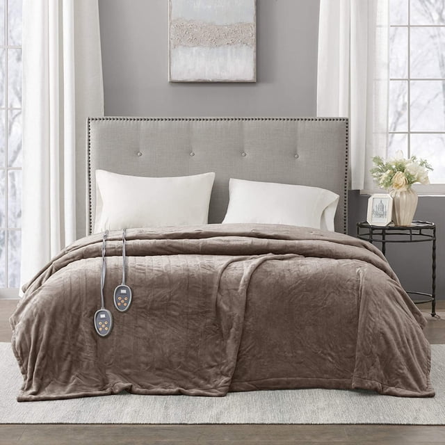 Beautyrest Plush Electric Blanket Throw, Cold Weather, Queen, 2 Count