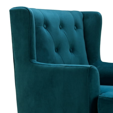 Elle Decor - Traditional Wing Chair - French Teal