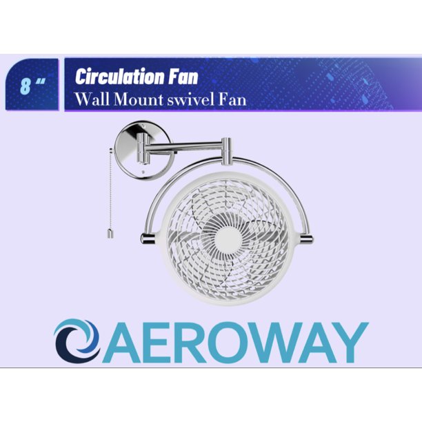 VIVI Wall Mount Swivel Fan with Folding Arm (White) ALASKA since1950