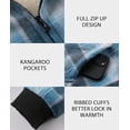 thumbnail image 5 of SPEEDRUN Men's Hoodies for Men Plaid Flannel Jacket Warm Sherpa Fleece Lined Coat Winter Full Zip Up Sweatshirt Light Blue 3XL, 5 of 5