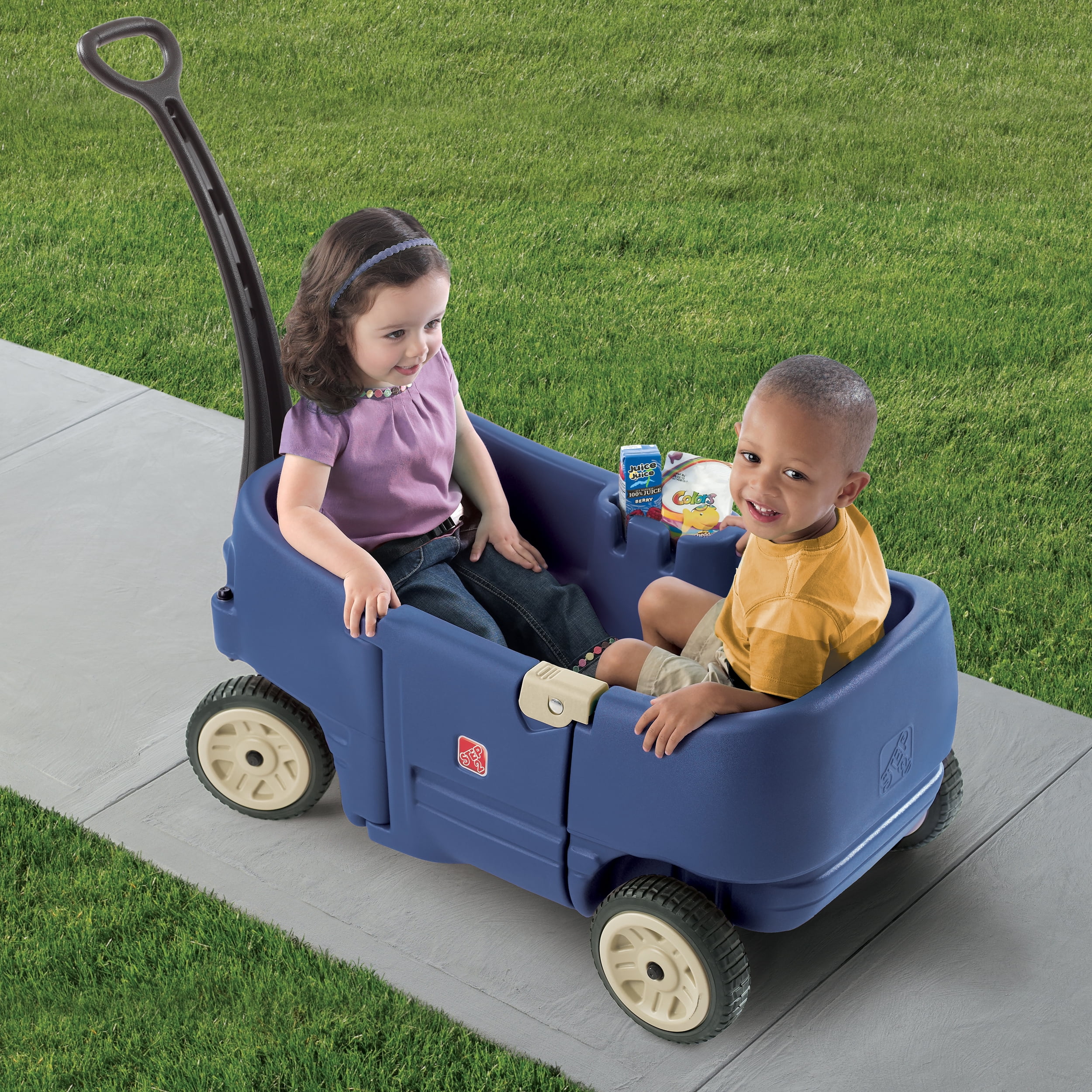Step2 Wagon for Two Plus Pull Wagon for Kids, Blue - 2