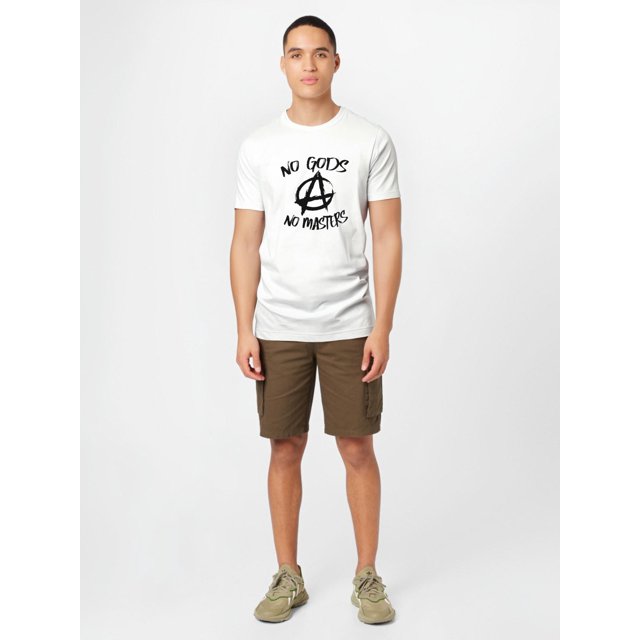 NO GODS NO MASTERS T-Shirt Décontracté à Manches Courtes pour Hommes avec Imprimé Graphique Unique - Respirant 100 % Coton, Col Rond, Parfait pour les Sorties d'Été, à Trier, Hauts Imprimés Tee pour Adulte, Homme, Femme