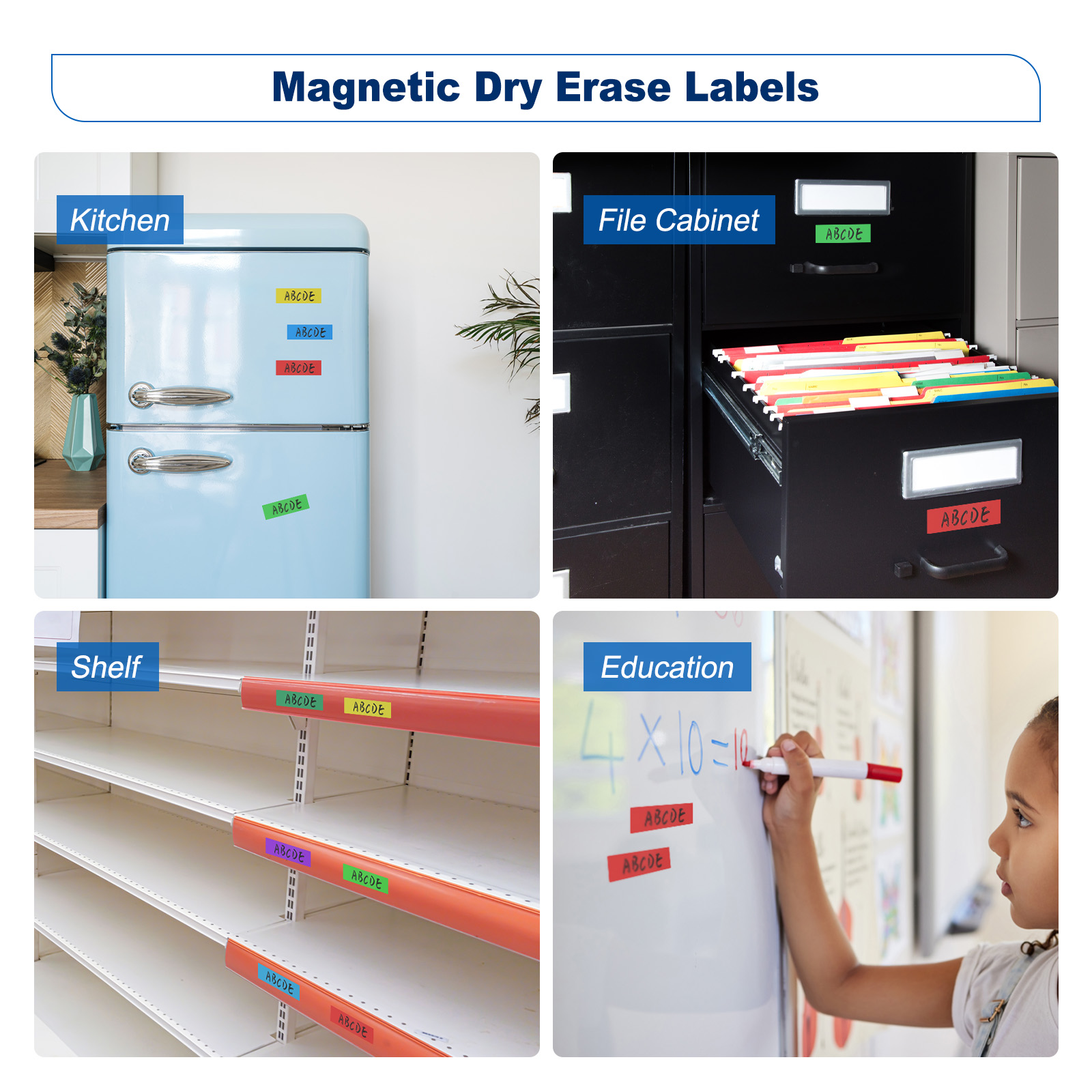 Uxcell 60 Pcs Dry Erase Magnetic Labels Colorful Strips 3" x 1" Writable Rose Red Name Tags