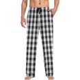 thumbnail image 4 of FREEAMG Black White Plaid Pajama Pants for Men, Men's Separate Bottoms, Comfortable Lounge Pants for Men, 4 of 7