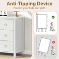 thumbnail image 6 of Chest of Dressers with 3 Drawers, Night Stand with Gold Handles, Large Clothes Storage Cabinet for Bedroom, Nursery, Living Room, Closet, White, 6 of 7