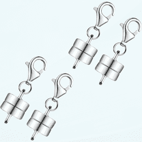 925 Sterling Silver Magnetic Necklace Clasps and Closures Magnetic Jewelry Clasp Connector Chain Extender Locking Magnetic Converters Jewelry Making Supplies for Necklace Bracelet Craft(Silver)