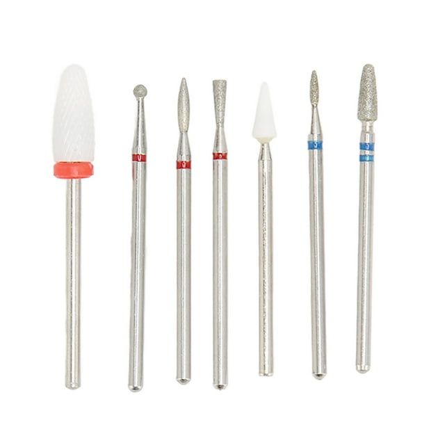 Brocas para uñas, 7 piezas, taladro portátil para uñas, herramientas para pulir pedicura, brocas de carburo de tungsteno para uñas, eficiencia óptima