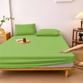 thumbnail image 6 of 100% Long Combed Cotton Fitted Sheet, Microfiber Mattress Comfortable Sheet, Soft Sateen Weave Fit Bottom Sheet, Winkle, Fade, Stain Resistant (Green), 6 of 6