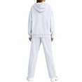thumbnail image 4 of Womens 2 Piece Outfits Lounge Hoodie Oversized Sweatshirt Jogger Sweatpants Y2K Tracksuit Sweatsuit Set Fall Clothes White L, 4 of 6