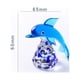 thumbnail image 2 of Figura de pez de mar de vidrio soplado a mano en miniatura de delfín azul, estatua de animales, regalos de decoración coleccionables, 2 of 5