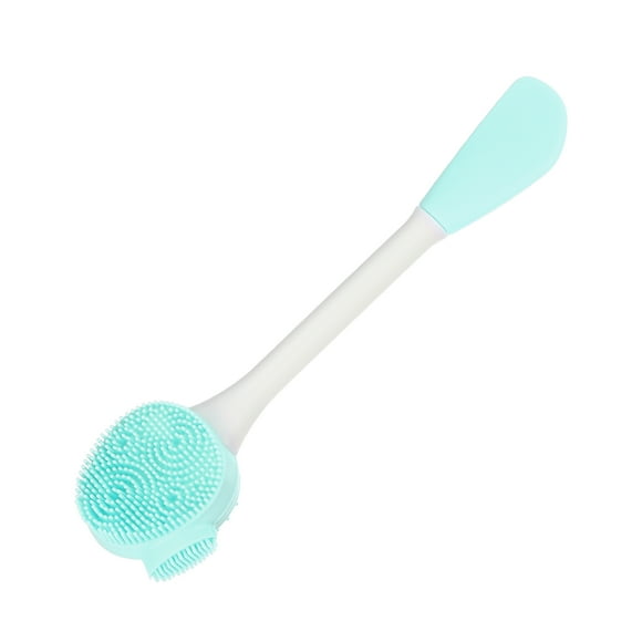 Cepillo de limpieza facial de silicona Unique Bargains, limpiador de cara multifuncional de mano para el cuidado de la piel 6.30"x1.57" verde y blanco