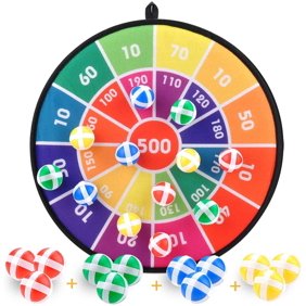 TiokMc Dart Board Game for Kids, Indoor & Outdoor Fun, Classic Backyard Toy with 16 Sticky Balls, Safe and Interactive Family Party Game for Boys, Girls, Teens Ages 3 