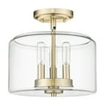 thumbnail image 2 of Millennium Lighting  Asheville 3 Light Semi-Flush Ceiling Mount Fixture Modern Gold, 2 of 5