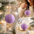 thumbnail image 6 of Purple Christmas Ball Ornaments Light Foam Hanging Baubles for Holiday Tree Party Decor, 6 of 6
