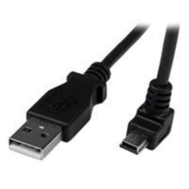 2m Mini USB Cable A to Down Angle Mini B, Black