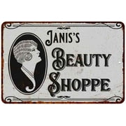 Janis's Beauty Shoppe Chic Sign Vintage Dcor 12x18 Metal Sign 112180021432