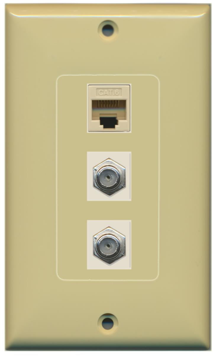 RiteAV 2 Port Coax Cable TV FType and 1 Port Cat6