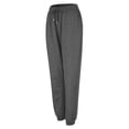 thumbnail image 4 of Sngxgn Woman Pants Women Casual Pants Solid Drawstring Elastic Waist Long Straight Pants(Dark Gray,L), 4 of 7