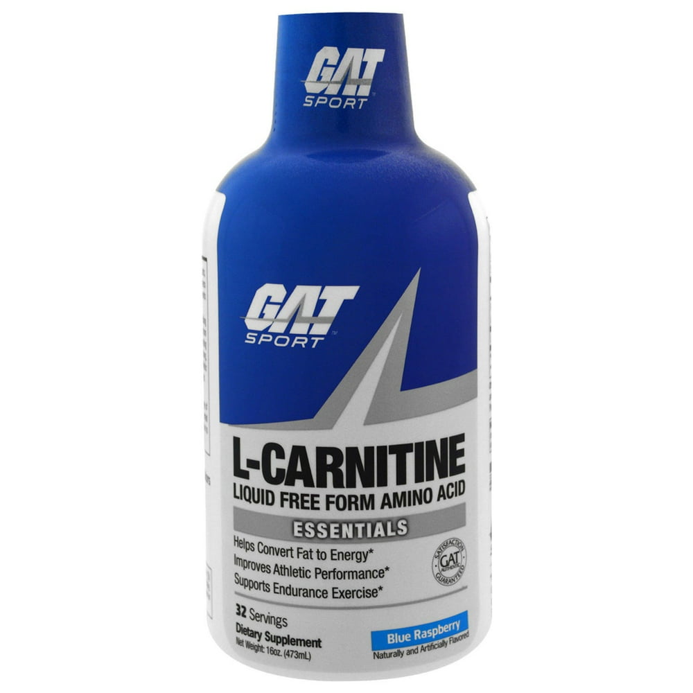 GAT LCarnitine Liquid Free Form Amino Acid Blue Raspberry 16 oz 473 ml