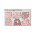 thumbnail image 1 of 2.5g/Box Contouring Powder Tray Shiny Multifunctional Fashionable Long Lasting  Bright Colors Bear Appearance 6 Color Glitter Eye Shadow Plate for Girl, 1 of 12