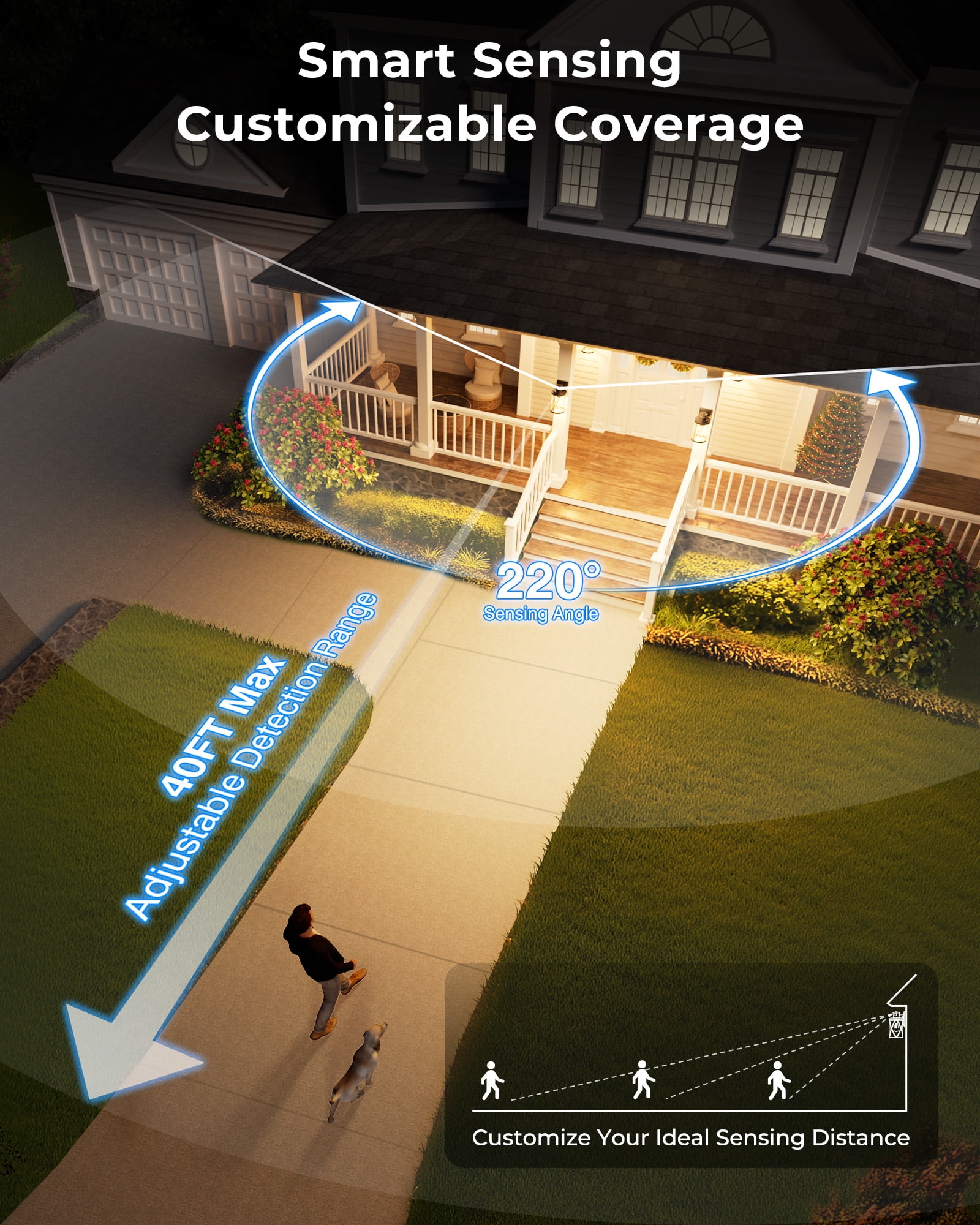 OPAXIS Porch Lights Outdoor with Motion Sensor, 2 Packs Oil Rubbed Bronze Outside Lantern Fixtures Wall Mount, Aluminium Anti-Rust Exterior Wall Light, Dusk to Dawn Coach Light for Garage Patio