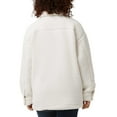 thumbnail image 3 of 32 Degrees Women's Cozy Fleece Shirt Jacket Oversized (Cream, XL/XXL), 3 of 5