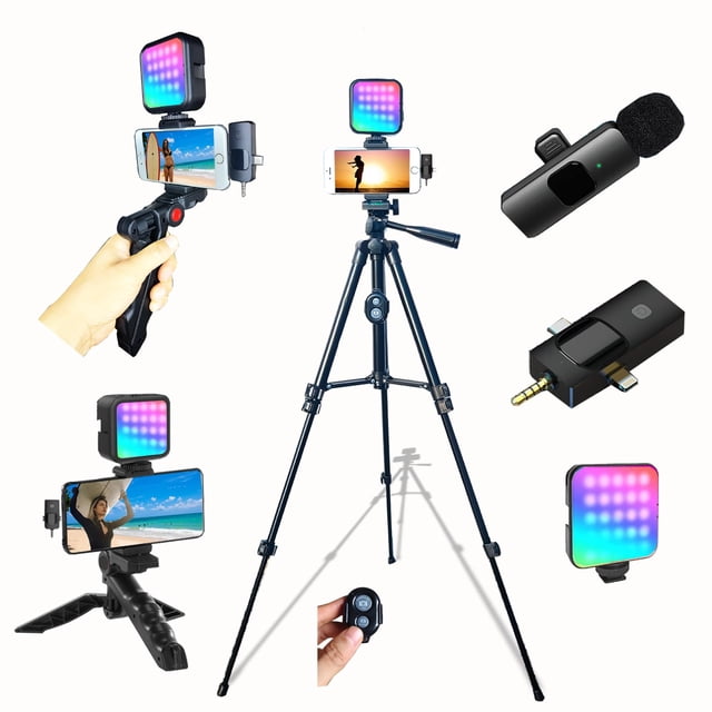Kit de vlogs Carrotech para iPhone y Android con trípodes