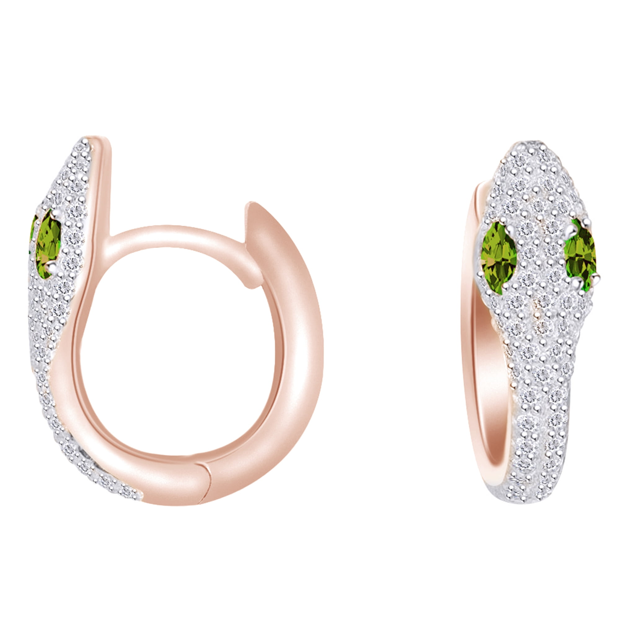 Wishrocks Simulated Birthstone with CZ Mens Wedding Band Ring in 14K Rose Gold Over Sterling Silver