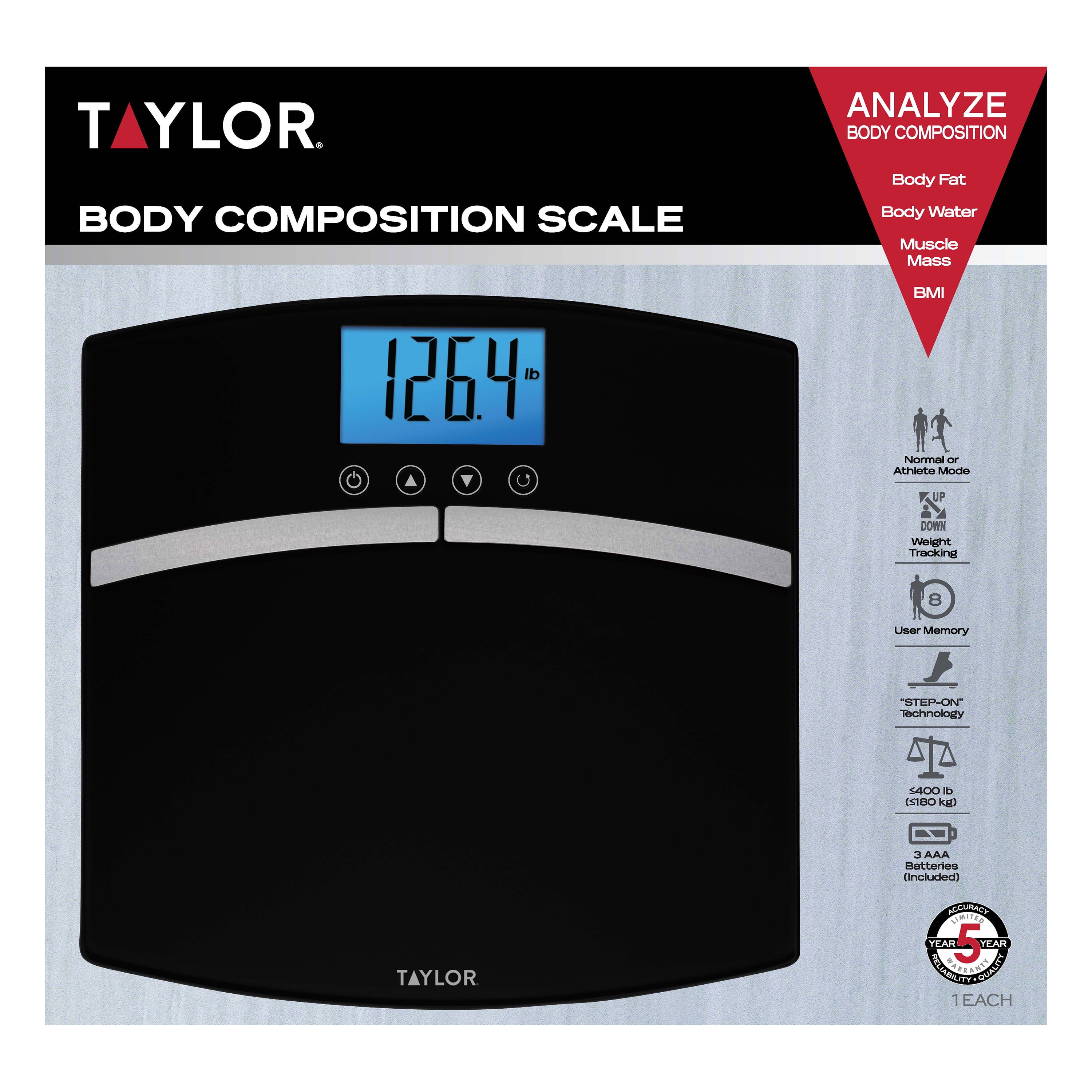 Fat Water BMI Athlete Mode Taylor Body Composition Scale 