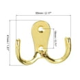 thumbnail image 2 of Wall Hooks, 10 Pack - Zinc Alloy Double Prong Retro Hook, Hooks for Hanging Towel Backpack Clothes Scarf (Gold), 2 of 6