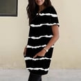 thumbnail image 6 of Duoif Women's Casual V Neck Short Sleeve Dress Loose Fit T Shirt Dress with Pockets Black L, 6 of 9
