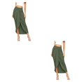 thumbnail image 4 of Guardurnaity de poliéster para mujer, reemplazo de cintura alta, transpirable, Color sólido, plisada, para oficina, para chicas, faldas para L Verde 2Conjunto, 4 of 6