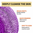 thumbnail image 3 of SPMKTBOZAI African Net Sponge Authentic Loofah Exfoliating Body Scrubber Bath Sponge Back Scrubber Washcloth for Shower Real African Scrub Exfoliator Body Care Bathing Accessories for Women（Purple）, 3 of 4