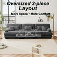 thumbnail image 3 of 133.8"Cloud Chenille 3-Seat Oversized Deep Seat Sofa, Modern Living Room Couch,Gray, 3 of 11