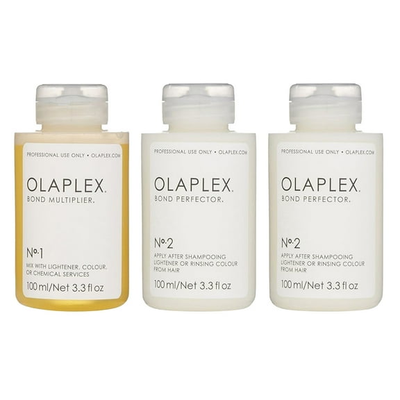 Olaplex Traveling Stylist Kit No 1 Bond Multiplier (1) - No 2 Bond Perfector (2) 3.3 oz Each