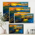 thumbnail image 3 of Boat At The Lake During Evening Glow II 32 in x 16 in Framed Painting Canvas Art Print, by Designart, 3 of 5